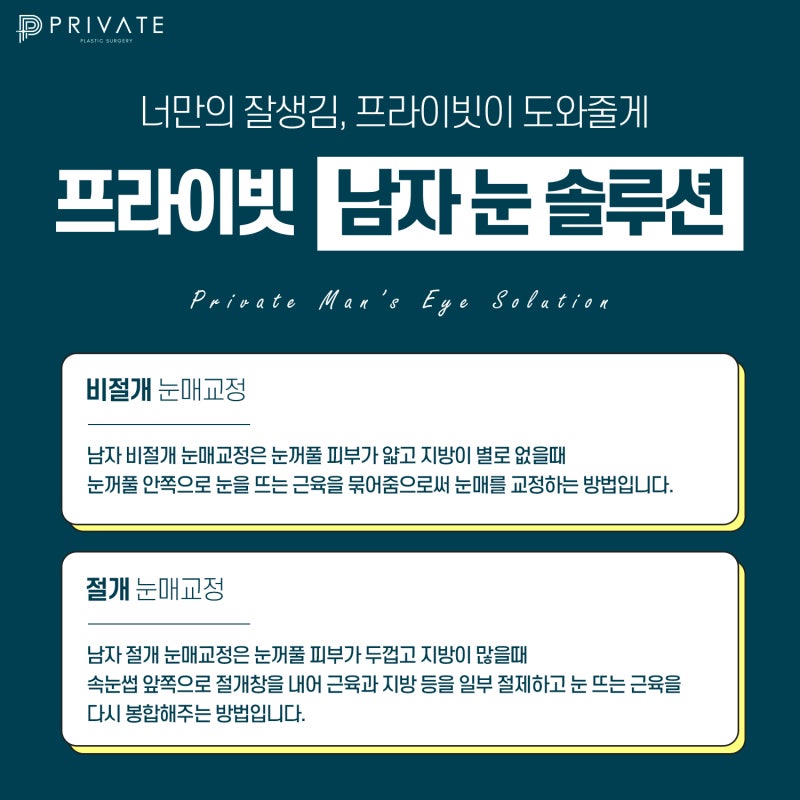 남자눈의 정답은 프라이빗성형외과 맨즈아이