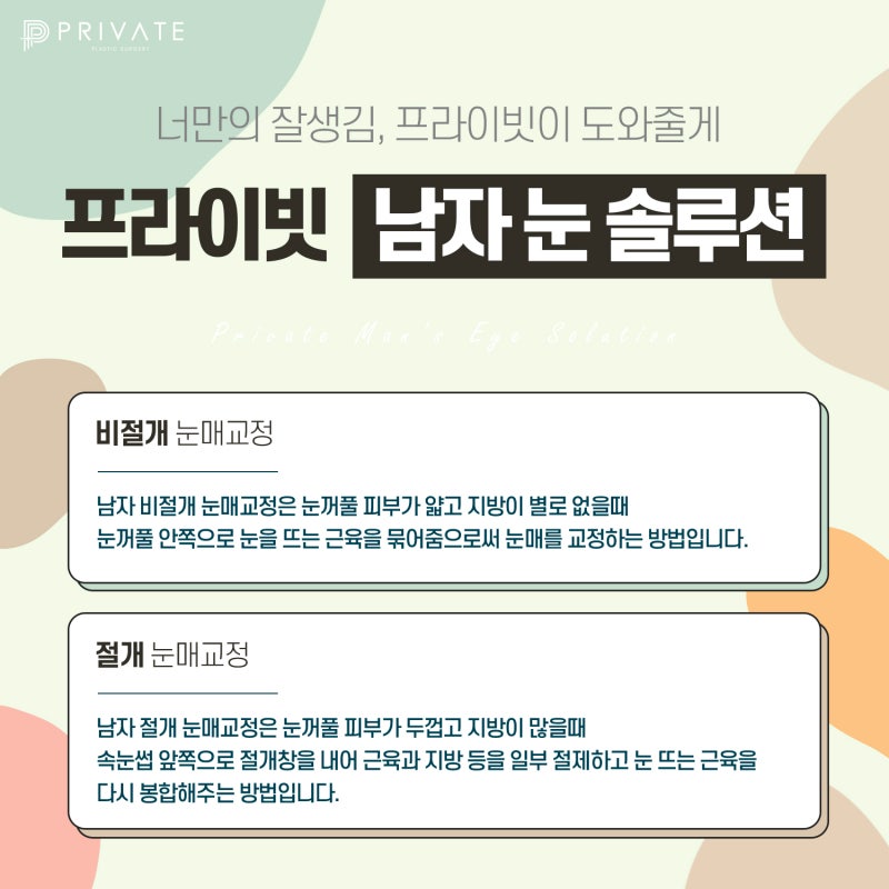 Private整形外科男性眼型矯正前後比較